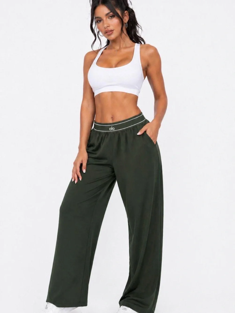 Alo Suit Up Trousers Dark Green - Picture 1 of 1